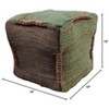 Moti Andy Pouf Upholstered in Green Fabric - 2 of 4