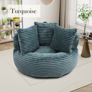 Hrinhom 45" W Modern Bean Bag Chair,Corduroy Lazy Sofa Couch with Pillows and Handle - 1 of 4