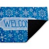 Stupell Industries Welcome Blue Falling Snowflakes Printed Outdoor Door Mat, design by Tim Coffey, 18"x30" - 2 of 4