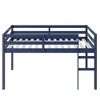 NicBex Twin/Full Size Loft Bed,Rubber Wood Loft Bed Frame with Ladder and Guardrail,Bed Frame for Adults,Kids,Box Spring Not Required - 4 of 4