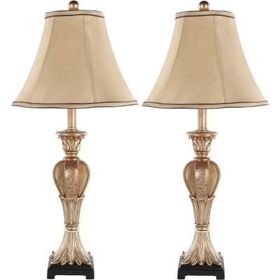 Patrizia Gold Urn 25" Traditional Table Lamp Set with Beige Shade