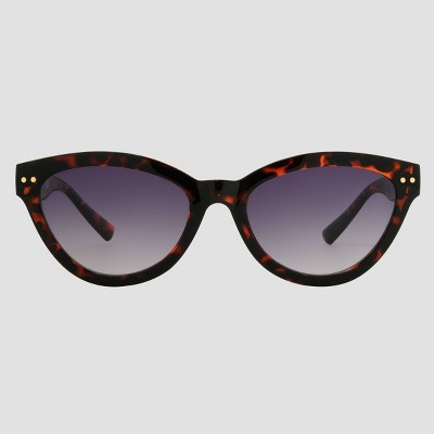 Women's Plastic Cateye Sunglasses with Gradient Lenses - Universal Thread™ Brown/Tortoise Print