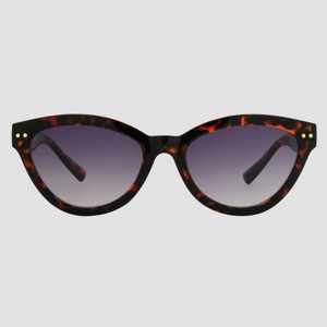 Women's Plastic Cateye Sunglasses with Gradient Lenses - Universal Thread™ Brown/Tortoise Print: Scratch-Resistant, UV Protection - 1 of 2