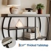 3-Tier Industrial Entryway Table with Semicircular Metal Frame, Open Shelf Console Sofa Table for Living Room, Hallway, Foyer Storage Accent Table - 4 of 4