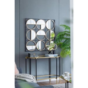 CAVINAS Rectangular Wall Mirrors with Metal Frame,3 Piece Wall-Mounted Decor Mirror for Bathroom,Living Room,Bedroom - 1 of 4