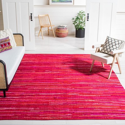 Handwoven Cotton Charm 6' x 9' Blue and Multi Rag Area Rug