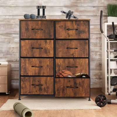 SKRAN Dresser For Bedroom, Storage Drawers, Tall Large Fabric Storage Tower Organizer With Metal Frame Wooden Top For Nursery