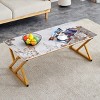 FURNIinspire Coffee Tables Modern Coffee Table Living Room Accent Table, Conversation Table with Marble Tabletop, Multicolored, 47"*23.6"*16.8" - 2 of 4