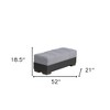 HomeRoots 52" Gray Black Brown and Gray Chenille And Faux Leather Storage Ottoman - 3 of 4