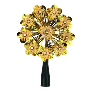Northlight 5.5" Gold Snowflake Starburst Christmas Tree Topper - Clear Lights - 1 of 2