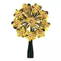 Northlight 5.5" Gold Snowflake Starburst Christmas Tree Topper - Clear Lights