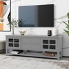 59.1" MDF TV Stand with 2 Drawers, Sideboard Cabinet with 2 Cabinets and Sleek Blue Finish, Buffet Table for Living Room or Entryway - 2 of 4