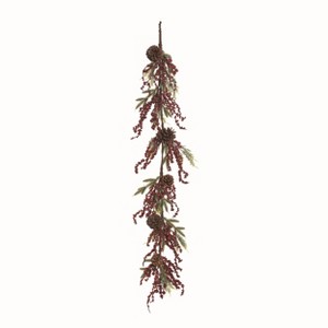 Transpac Artificial Brown Christmas Glitz Berry Supreme Garland - 1 of 2