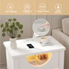 Bestier Night Stand with Charging Station, LED Modern End Table Bedside Table with Drawer for Bedroom & Living Room, Bright White - 2 of 4