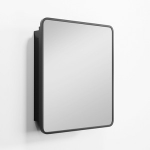 30 * 24 Inch Black Rectangular Bathroom Medicine Cabinet With Mirror - 1 of 4