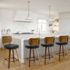 Bekrvio Swivel Counter Height Bar Stools Set of 1/2/3/4,26" Faux Leather Upholstered Bar Stools with Back & Bent Wood Frame for Kitchen Island - 3 of 4