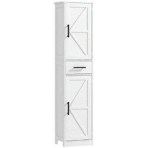 Resenkos Bathroom Cabinet, Narrow Storage Unit, Floor Cabinet for Bathroom, Living Room, Kitchen, White - 1 of 4
