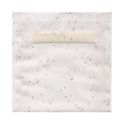 JAM Paper 6.5 x 6.5 Square Translucent Vellum Invitation Envelopes Heavy Metal 1592109