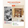 VEVOR Bathroom Wall Cabinet, 2 Doors and Adjustable Shelf, Over the Toilet Storage Medicine Cabinet Wall Mounted,with Shelves and Open Partition,Brown - 4 of 4