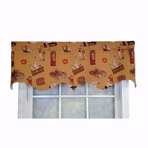 RLF Home Modern Design Classic Pin-Up Regal Style Window Valance 50" x 17" Light Oak - 1 of 4