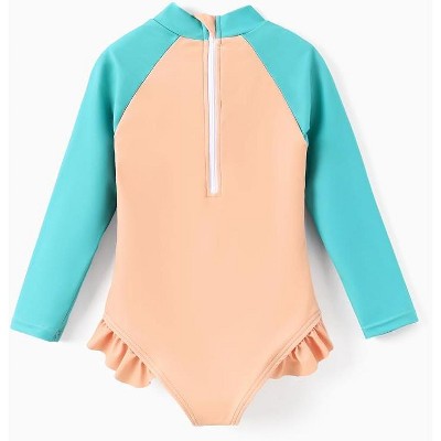 Disney Princess Kids Colorblock Summer One Piece Rash Guards Moana Green 6-7 — фото 2