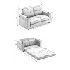 55" 3-in-1 Convertible Loveseat Sleeper Sofa with Pull-Out Bed, Cup Holders & Side Pockets for Small Spaces -3irtyhousy - 4 of 4