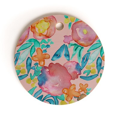 Natalie Baca Strawberry Field Round Cutting Board - Deny Designs