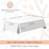White Classic Premium Polyester Floor Length Tablecloths Drops Till the Floor, 200 GSM Washable, Stain, Wrinkle Resistant Rectangular Table Covers - 2 of 4