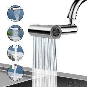 FUN LITTLE TOYS 4 in 1 Faucet Extender for Kitchen Sink 360°Swivel Waterfall Anti-Splash Faucet Sprayer for Washing Vegetable Fruit - 1 of 4