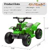 Jojoka 6V Kids Ride On ATV Quad Car, Electric 4-Wheeler w/1.76MPH Speed, Music, LED Lights, Push-Button Start, for Ages 3+ - 3 of 4