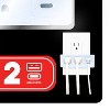 RAYOVAC® Portable Surge Protector Wall Tap with 2 AC Outlets and 2 USB Ports in White - 4 of 4