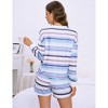 Womens Casual Short Sleeve Lounge Set Comfortable Home Wear Shorts Outfit - 3 of 4