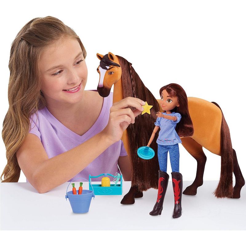 Just Play Spirit Riding Free, Deluxe 14 Inch Spirit Horse and 11.5 Inch Lucky Doll Set with Accessories, 2 of 4