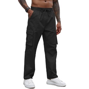 COOFANDY Men's Casual Cargo Pants Cotton Drawstring Athletic Jogger Sweatpants - 1 of 4
