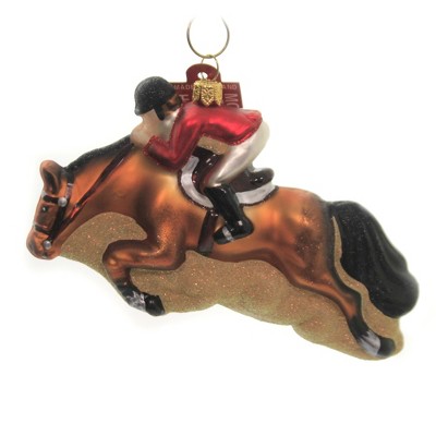 Holiday Ornaments 3.0" Jockey Riding Horse Jumping Show Event  -  Tree Ornaments