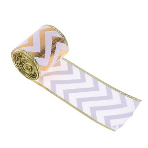 Unique Bargains Gift Wrap Ribbons Striped Ribbon Polyester 78.74"x2.48" 1 Pc - 1 of 4