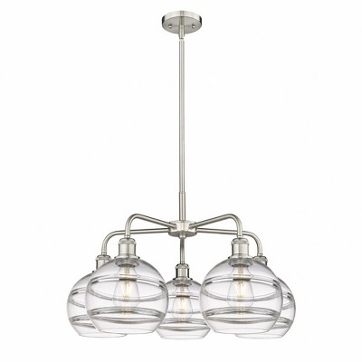 Rochester - 5 Light Stem Hung Chandelier In Industrial Style-15.38 Inches Tall and 26 Inches Wide