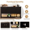 Bella Depot 59" Morden Striped Fluted Sideboard with 4 Door Bottom Shelf - 4 of 4
