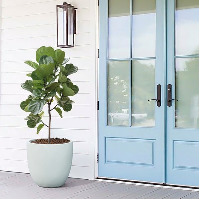 White Round Magnesium Oxide Outdoor Planter 17.2"