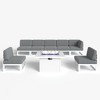 LayinSun 8-Piece Large Outdoor Modular L-Shaped Sectional Set with Propane Fire Pit Table - 2 of 4