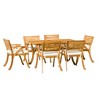 FIONECA 7-Piece Outdoor Teak Wood Dining Set with Cushioned Chairs ¨C Durable Patio Furniture for Garden, Backyard, and Porch - 4 of 4