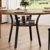 47" Round Dining Table for 4-6, Farmhouse Kitchen Table with Sturdy Metal Frame, Space Saving Circle Dinner Room Table for Kitchen - 4 of 4