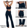 Alpine Swiss Leila Womens Flare Leggings High Waisted Crossover V Waist Buttery Soft Tummy Control Yoga Pants Not See Through Workout Bootcut Tights - 4 of 4