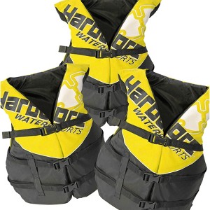 Hardcore 3 pack Coast Guard type III PFD for adults; life jacket paddle vest for adults; life vest flotation device; Jet ski, wakeboard, kayak - 1 of 4