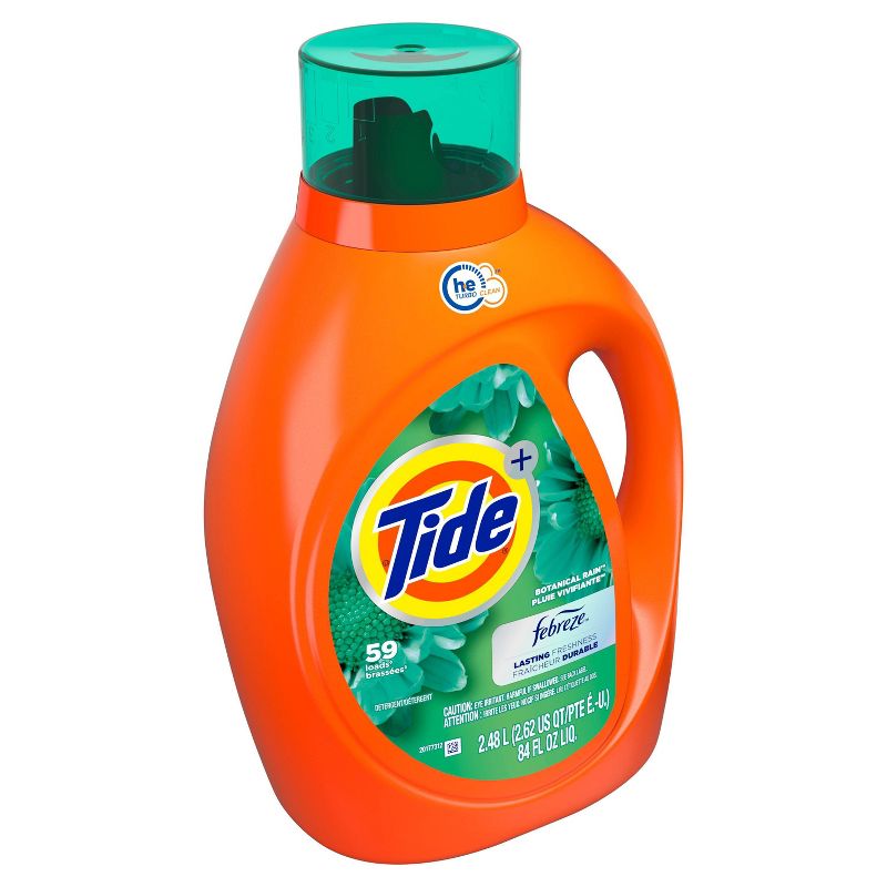 Tide Plus Febreze Freshness Botanical Rain HE Turbo Clean Liquid Laundry Detergent - 84 fl oz, 4 of 12