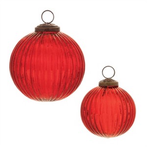Ribbed Glass Ball Ornament (Set of 12) - 1 of 4