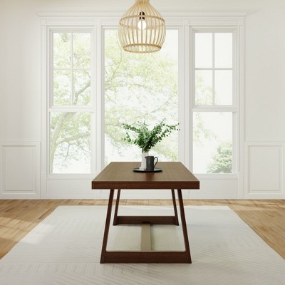 Walnut Wirebrush 72" Solid Wood Farmhouse Dining Table