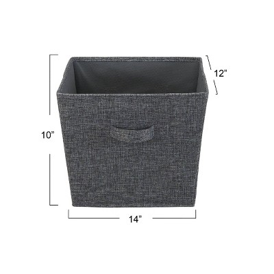 Graphite Medium Fabric Storage Bins with Handles, 2-Pack