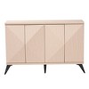 Baxton Studio Draper Two Tone Wood 4 Door Sideboard Buffet Light Brown/Black: Modern Storage Credenza - 4 of 4