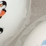 classic white velvet with penguins